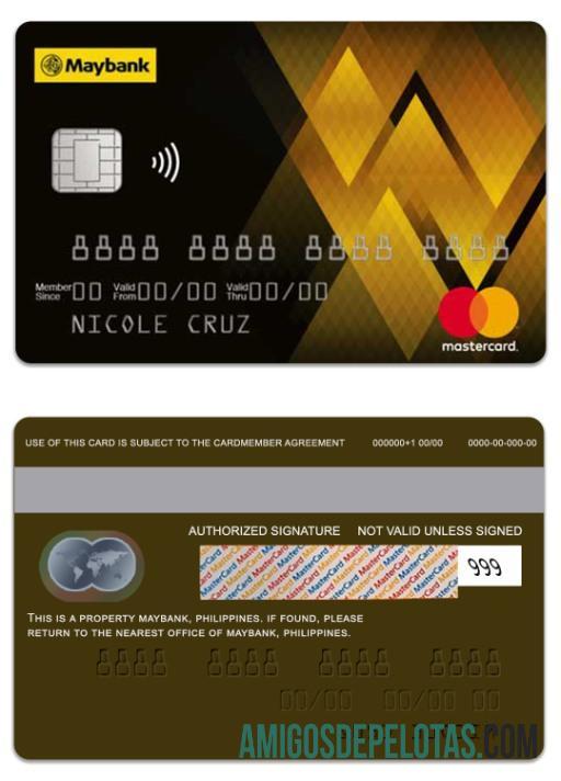 Philippines MayBank Gold Mastercard template